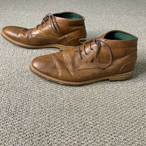 Todd Welsh Mens Boots Size 9M Brown Snake-Embossed‎ Leather Chukka Lace Up